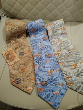 🧡BRAND NEW LOT OF THREE RARE TOMMY BAHAMA CUBANA CIGAR TIES